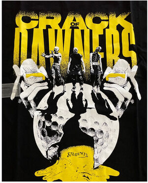 Students Golf T-Shirt "Crack Of Dawners" Black Sz Small NWT